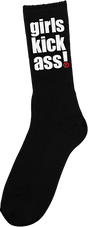 FOUNDATION GIRLS KICK ASS CREW SOCKS BLACK 1pr
