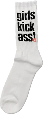 FOUNDATION GIRLS KICK ASS CREW SOCKS WHITE 1pr