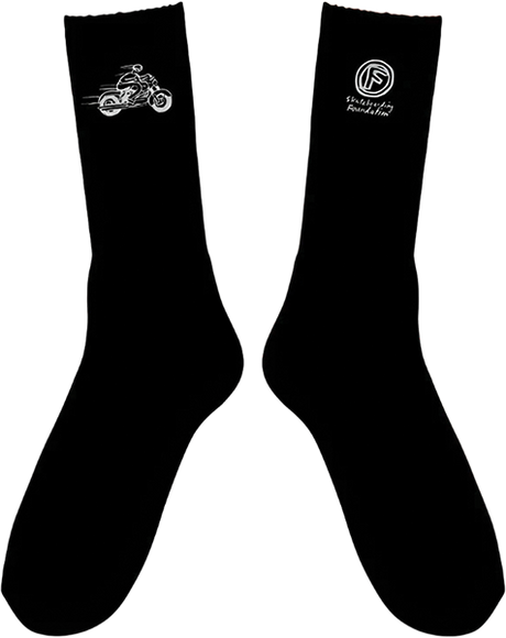 FOUNDATION MOTO CREW SOCKS BLACK 1pr