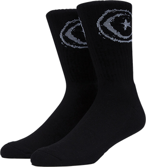 FOUNDATION STAR AND MOON SOCKS BLACK 1pr