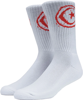 FOUNDATION STAR & MOON CREW SOCK WHITE
