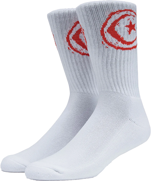 FOUNDATION STAR & MOON CREW SOCK WHITE