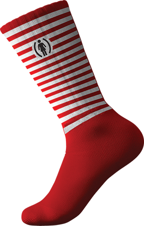 GIRL (RED) STRIPES CREW SOCKS RED/WHT