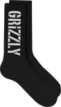 GRIZZLY STAMP CREW SOCKS BLK/WHT 1pr