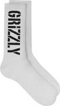 GRIZZLY STAMP CREW SOCKS WHT/BLK 1pr