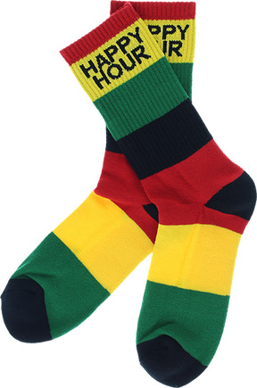 HAPPY HOUR MUCHO RELAXO CREW SOCKS RASTA 1pr