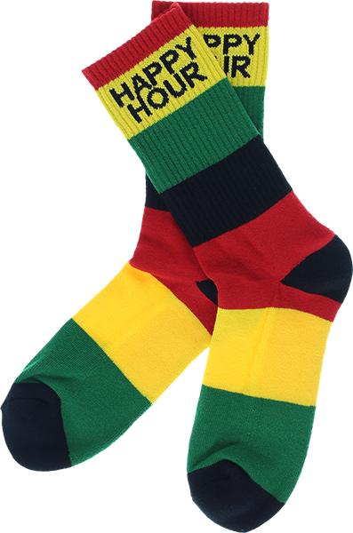 HAPPY HOUR MUCHO RELAXO CREW SOCKS RASTA 1pr