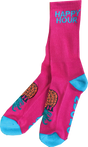 HAPPY HOUR MUSHROOM CREW SOCKS HOT PINK/TEAL