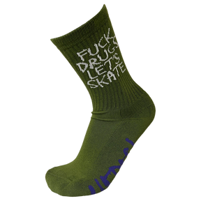 HEROIN FUCK DRUGS CREW SOCKS OLIVE