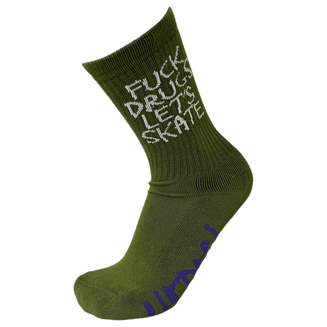 HEROIN FUCK DRUGS CREW SOCKS OLIVE