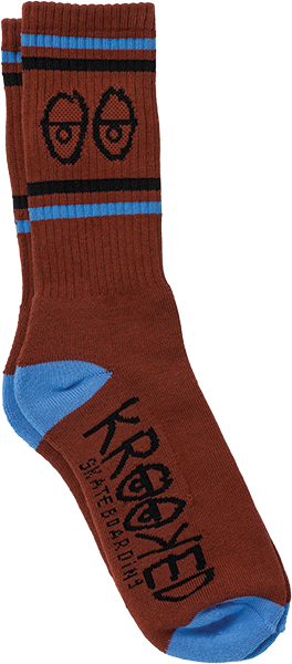 KROOKED EYES CREW SOCK DK.RED/BLK/WHT
