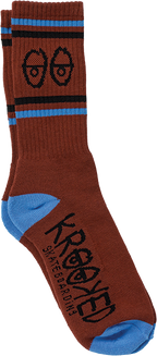 KROOKED EYES CREW SOCK DK.RED/BLK/WHT