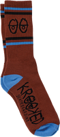 KROOKED EYES CREW SOCK DK.RED/BLK/WHT