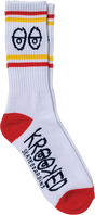 KROOKED EYES CREW SOCK WHITE RED NAVY YELLOW