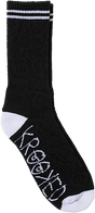 KROOKED MULTI FLOWERS CREW SOCK BLACK/BLACK/WHITE