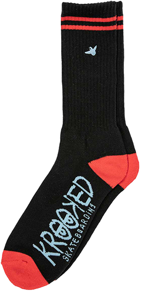 KROOKED OG BIRD EMB CREW SOCK BLK/RED/BLU
