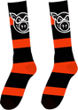PIG HEAD STRIPE TALL SOCKS NEON ORG 1pr