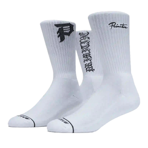 PRIMITIVE CORE LOGO 3-PACK SOCKS WHITE