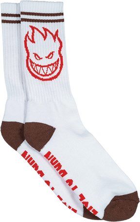 SPITFIRE BIGHEAD CREW SOCK WHT/BURGUNDY/RED