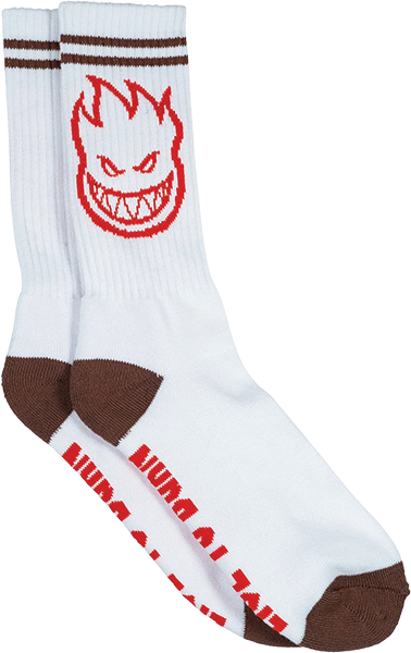 SPITFIRE BIGHEAD CREW SOCK WHT/BURGUNDY/RED