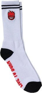 SPITFIRE BIGHEAD FILL CREW SOCK WHITE BLACK RED