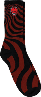 SPITFIRE BIGHEAD FILL SWIRL CREW SOCK DK.RED BLACK