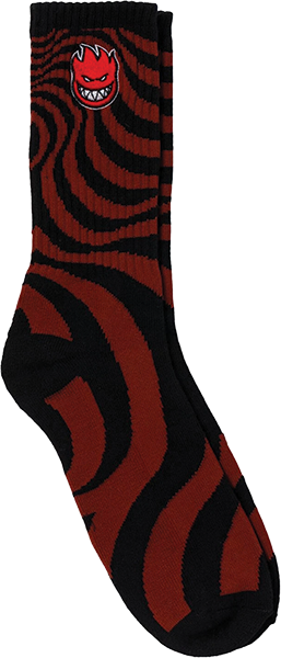 SPITFIRE BIGHEAD FILL SWIRL CREW SOCK DK.RED BLACK