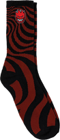 SPITFIRE BIGHEAD FILL SWIRL CREW SOCK DK.RED BLACK