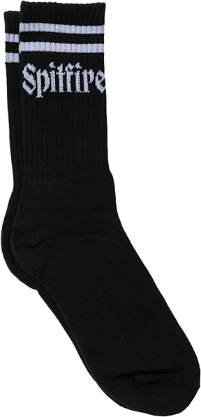 SPITFIRE MOLOTOV SCRIPT CREW SOCK BLK/WHT