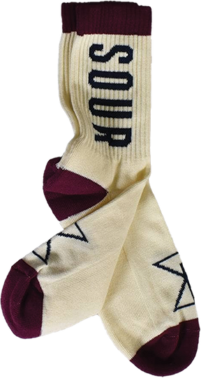 SOUR LOGO CREW SOCKS BURGUNDY