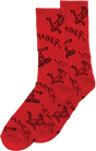THRASHER GONZ LOGO PATTERN CREW SOCKS RED/BLK