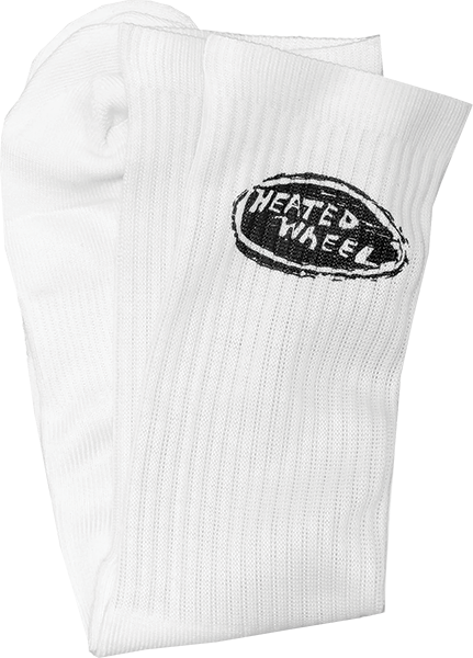 THE HEATED WHEEL OVAL CREW SOCKS WHITE 1pr