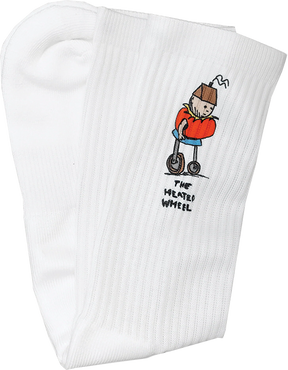 THE HEATED WHEEL PEOPLE MOVER CREW SOCKS WHITE 1pr