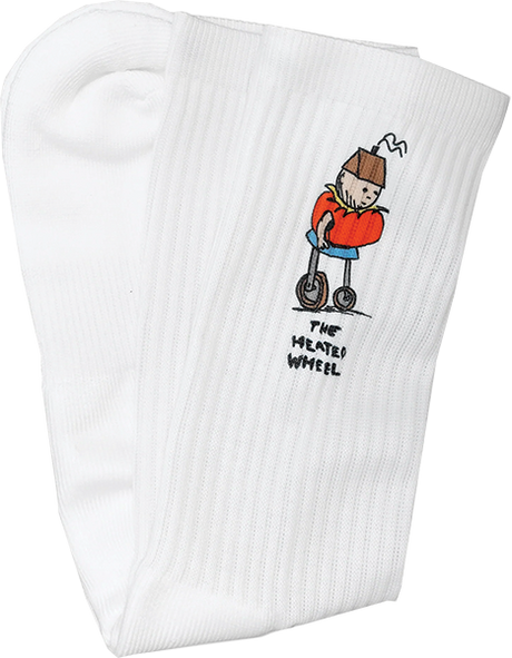 THE HEATED WHEEL PEOPLE MOVER CREW SOCKS WHITE 1pr
