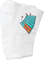 THE HEATED WHEEL SLAM TIME CREW SOCKS WHITE 1pr