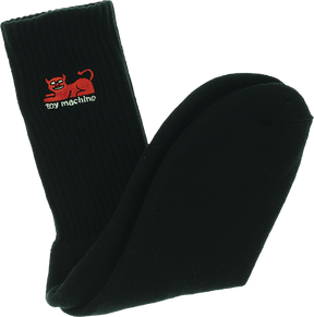 TOY MACHINE DEVIL CAT CREW SOCKS BLACK 1pr
