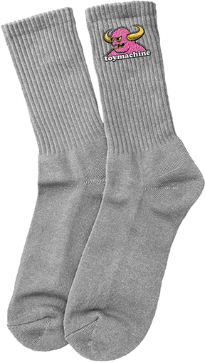 TOY MACHINE BRAIN MONSTER CREW SOCKS GREY 1pr