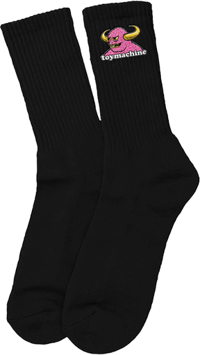 TOY MACHINE BRAIN MONSTER CREW SOCKS BLACK 1pr