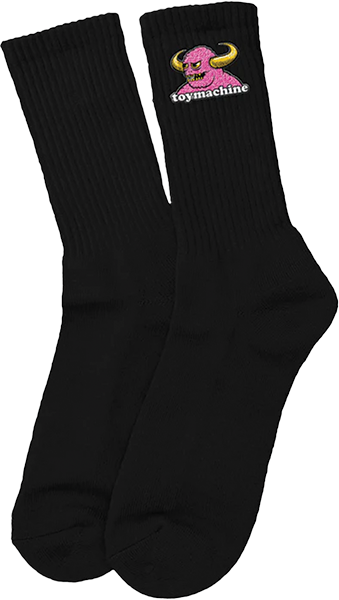 TOY MACHINE BRAIN MONSTER CREW SOCKS BLACK 1pr