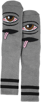TOY MACHINE BLOODSHOT EYE CREW SOCKS-SLATE GREY 1pr