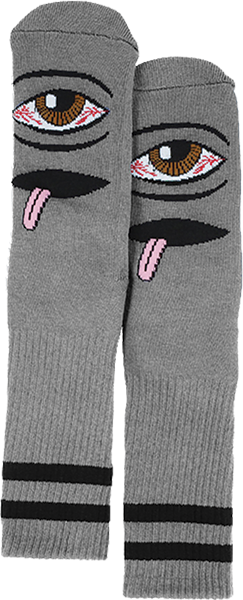 TOY MACHINE BLOODSHOT EYE CREW SOCKS-GREY 1pr