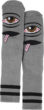 TOY MACHINE BLOODSHOT EYE CREW SOCKS-GREY 1pr