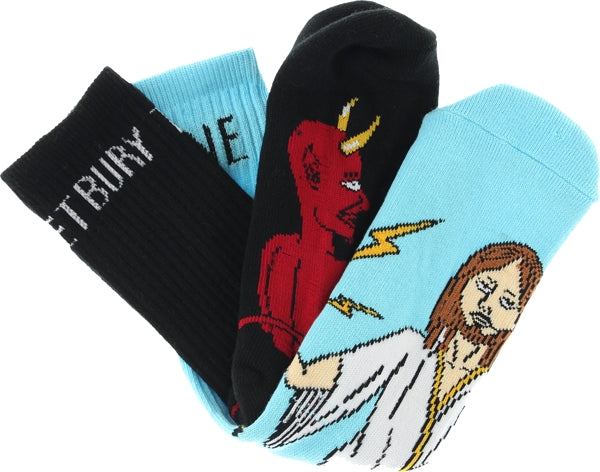 TOY MACHINE BURY THE HATCHET CREW SOCKS BLK/BLU 1 pair