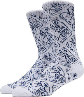 TOY MACHINE CUBIST CREW SOCKS WHITE 1pr