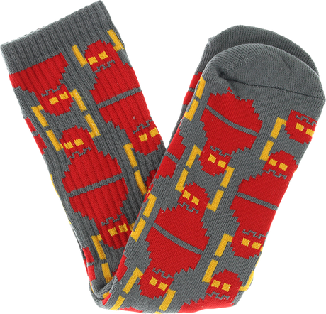 TOY MACHINE DIGI MONSTER CREW SOCKS GREY 1pr