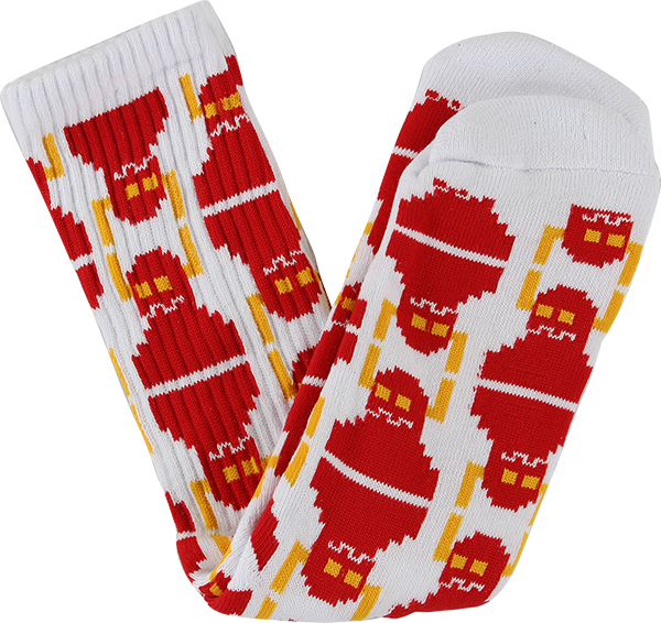 TOY MACHINE DIGI MONSTER CREW SOCKS WHITE 1pr