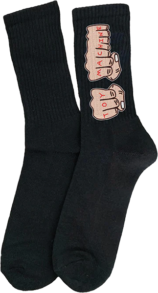 TOY MACHINE FISTS CREW SOCKS BLACK 1pr