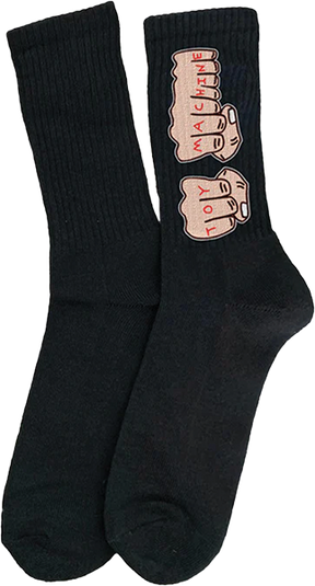TOY MACHINE FISTS CREW SOCKS BLACK 1pr