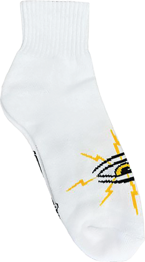 TOY MACHINE LIGHTENING EYE CREW SOCKS WHITE 1pr