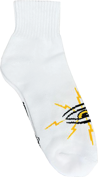 TOY MACHINE LIGHTENING EYE CREW SOCKS WHITE 1pr